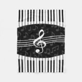 Couverture Polaire Clés élégantes de clef et de piano de note (Devant)