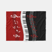 Couverture Polaire Clés et notes blanches noires rouges élégantes de (Devant (Horizontal))