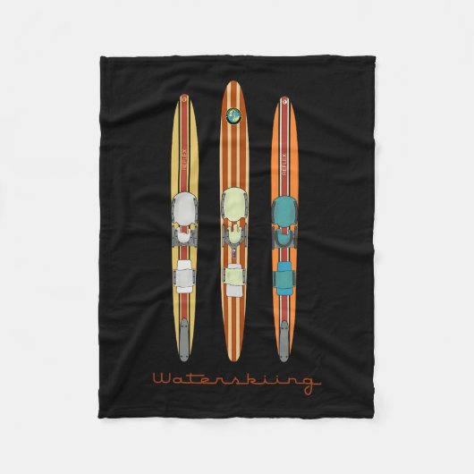 Couverture Polaire Clic Skis d'eau Vintage (Devant)