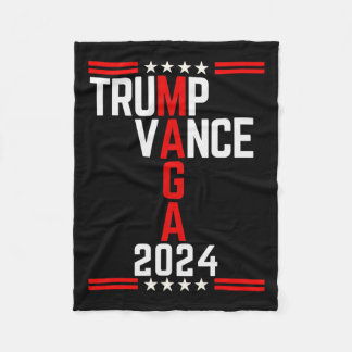 Couverture Polaire Clic Trump Vance 2024 Retro Stripe Trump Jd Vance