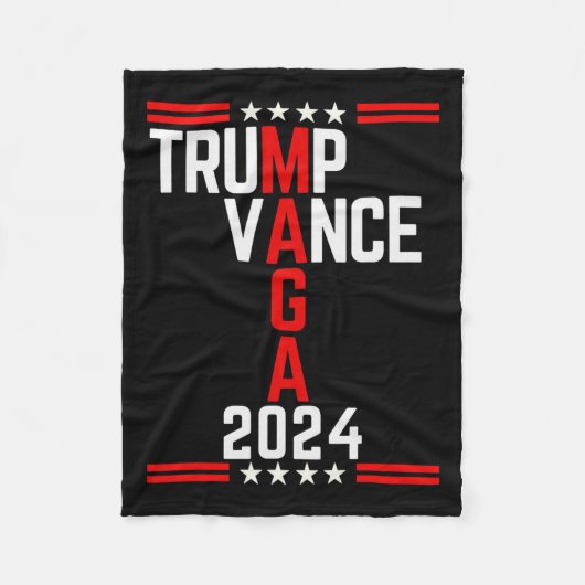 Couverture Polaire Clic Trump Vance 2024 Retro Stripe Trump Jd Vance (Devant)