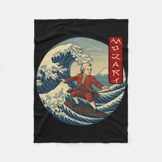 Couverture Polaire Clical Musician Mozart Ukiyo-e Surfing  (Devant)