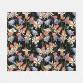 Couverture Polaire Cloches de Campion à échelle : aquarelle Florale (Devant (Horizontal))