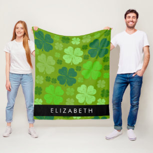 Couverture Polaire Cloches Vertes, Cloches Lucky, Votre Nom
