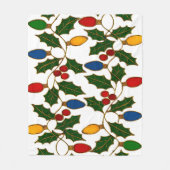 Couverture Polaire Cloisonne Art Christmas Lights and Holly (Devant)