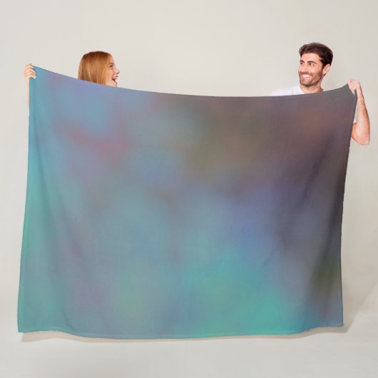 Couverture Polaire Cloud gris turquoise et violet abstrait (En situation)