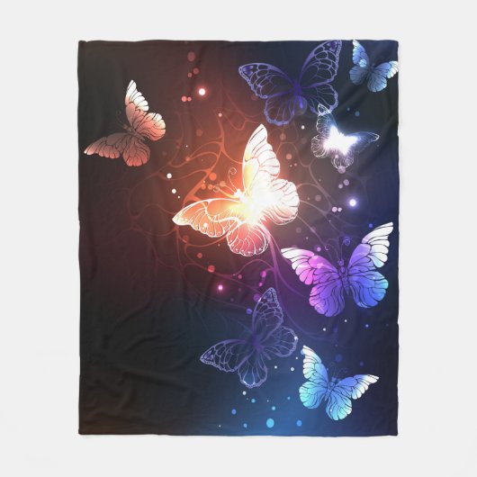 Couverture Polaire Clowing Night Butterflies (Devant)
