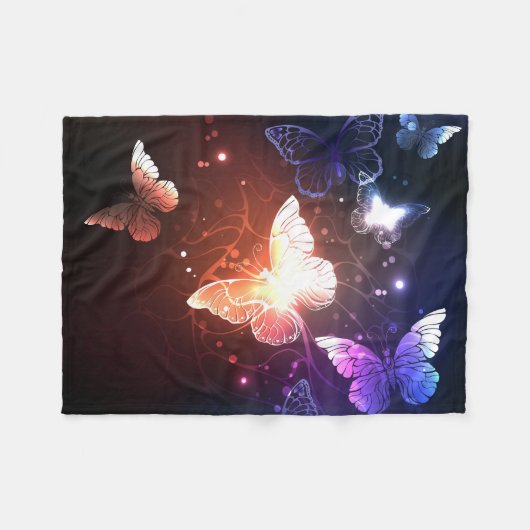 Couverture Polaire Clowing Night Butterflies (Devant (Horizontal))