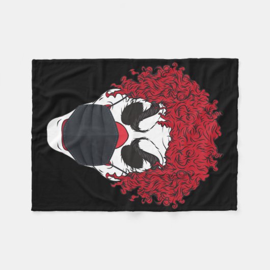 Couverture Polaire Clown effrayant Portant Un Masque Visage Germophob (Devant (Horizontal))