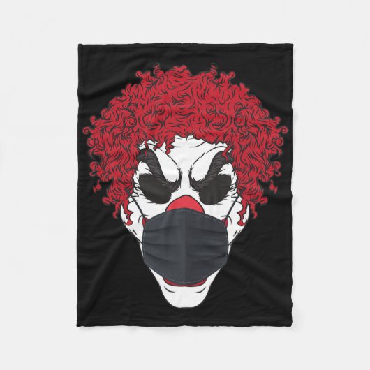 Couverture Polaire Clown effrayant Portant Un Masque Visage Germophob (Devant)