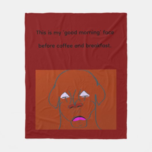 Couverture Polaire Clown-Faced Dog Cartoon Sketch (Devant)