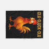 Couverture Polaire Clu-cluck-clu Funny Rooster Chicken Hilarious Farm (Devant (Horizontal))