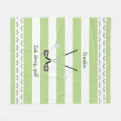 Couverture Polaire Club de golf personnalisé vert rayé (Devant (Horizontal))