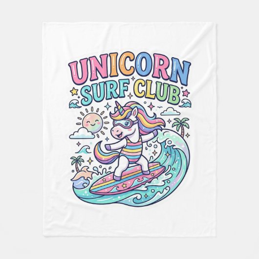 Couverture Polaire Club de surf Licorne (Devant)