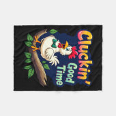 Couverture Polaire Cluckin Good Time Funny Chicken Illustration  (Devant (Horizontal))