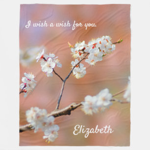 Couverture Polaire Clusters De Fleurs Japonaises D'Apricot