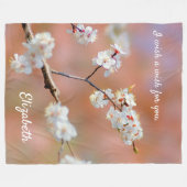 Couverture Polaire Clusters De Fleurs Japonaises D'Apricot (Devant (Horizontal))