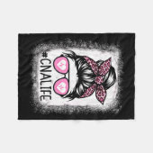 Couverture Polaire Cna Nurse Life Bleached Shirts Nk Leopard Messy Bu (Devant (Horizontal))