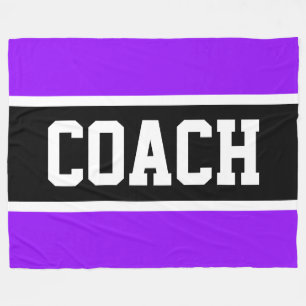 Couverture Polaire COACH Gras Noir Violet Blanc Rayures Athlétiques