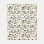 Couverture Polaire Coastal Cottage Lighthouse Pattern (Devant)