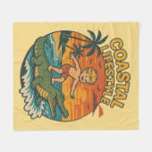 Couverture Polaire Coastal Lifestyle Gator Surfing - Retro Surf Beach (Devant (Horizontal))