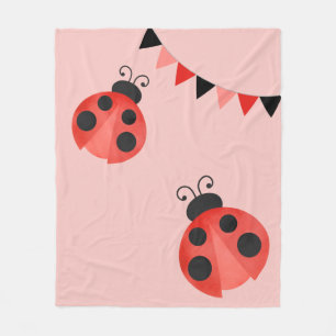 Couverture Polaire Coccinelle Aquarelle Rose Saumon Clair