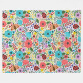 Couverture Polaire Coccinelles et Fleurs (Devant (Horizontal))