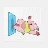 Couverture Polaire Cochon au yoga Fitness (Devant (Horizontal))