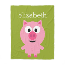 Cochon de ferme en caricatures - rose et vert citr