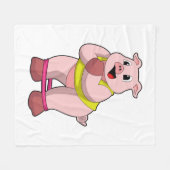 Couverture Polaire Cochon de fitness avec bande de caoutchouc (Devant (Horizontal))