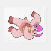 Couverture Polaire Cochon de football (Devant (Horizontal))