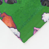 Couverture Polaire Cochon de vacances à Santa Hat Motif sur Vert (Coin)