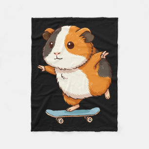 Couverture Polaire Cochon d'Inde drôle Skateur Skateboard Ballerine Z