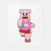 Couverture Polaire Cochon en cours d'exécution (Devant)