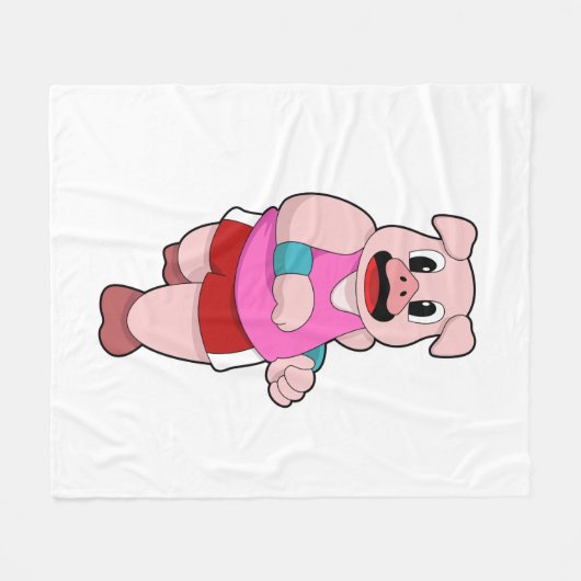 Couverture Polaire Cochon en cours d'exécution (Devant (Horizontal))