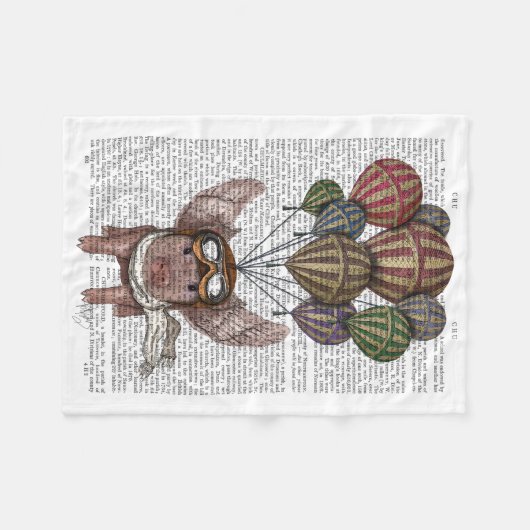 Couverture Polaire Cochon en flammes (Devant (Horizontal))