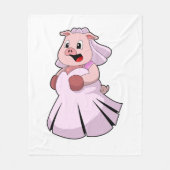 Couverture Polaire Cochon en mariée avec robe Mariage.PNG (Devant)