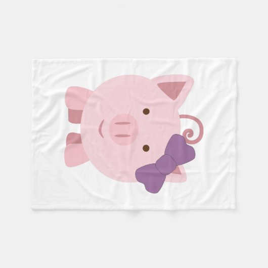 Couverture Polaire Cochon fille mignonne (Devant (Horizontal))