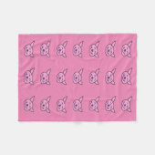 Couverture Polaire Cochon Heureux Rose (Devant (Horizontal))