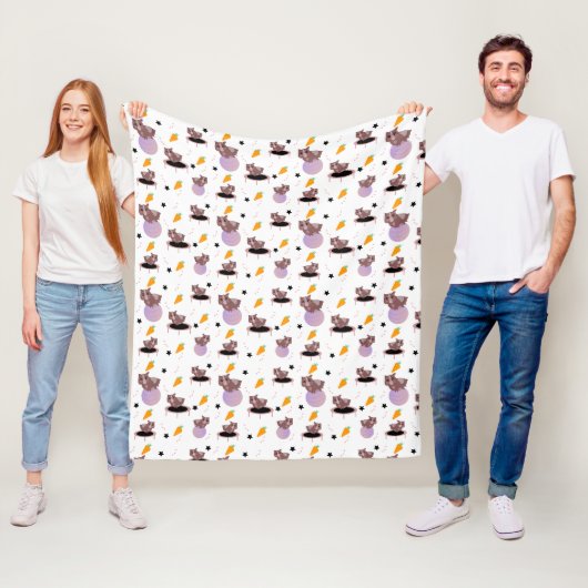 Couverture Polaire Cochons d'Inde mignons en train de faire de l'exer (En situation)