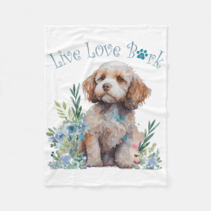 Couverture Polaire Cockapoo Chien Maman Floral