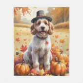 Couverture Polaire Cockapoo dans les feuilles d'automne, l'art de Tha (Devant)