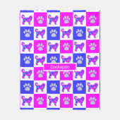 Couverture Polaire Cockapoo Dog & Paw Hot Pink et Blue (Devant)