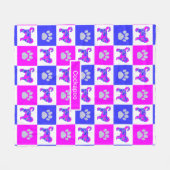 Couverture Polaire Cockapoo Dog & Paw Hot Pink et Blue (Devant (Horizontal))