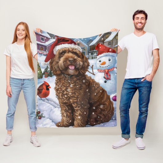 Couverture Polaire Cockapoo Merveilleux Noël Joyeux Noël (En situation)