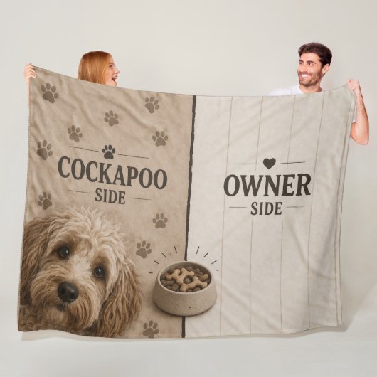 Couverture Polaire Cockapoo Owner Side Blanket Funny Dog Lover Gift (En situation)
