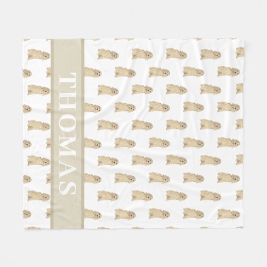 Couverture Polaire Cocker Spaniel (Blonde Tan Golden) (Devant (Horizontal))