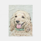 Couverture Polaire Cocker Spaniel Buff Peinture - Art Chien original (Devant)