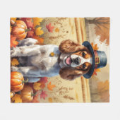 Couverture Polaire Cocker Spaniel Dans Les Feuilles D'automne Art De (Devant (Horizontal))