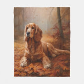 Couverture Polaire Cocker Spaniel dans les feuilles d'automne chute i (Devant)